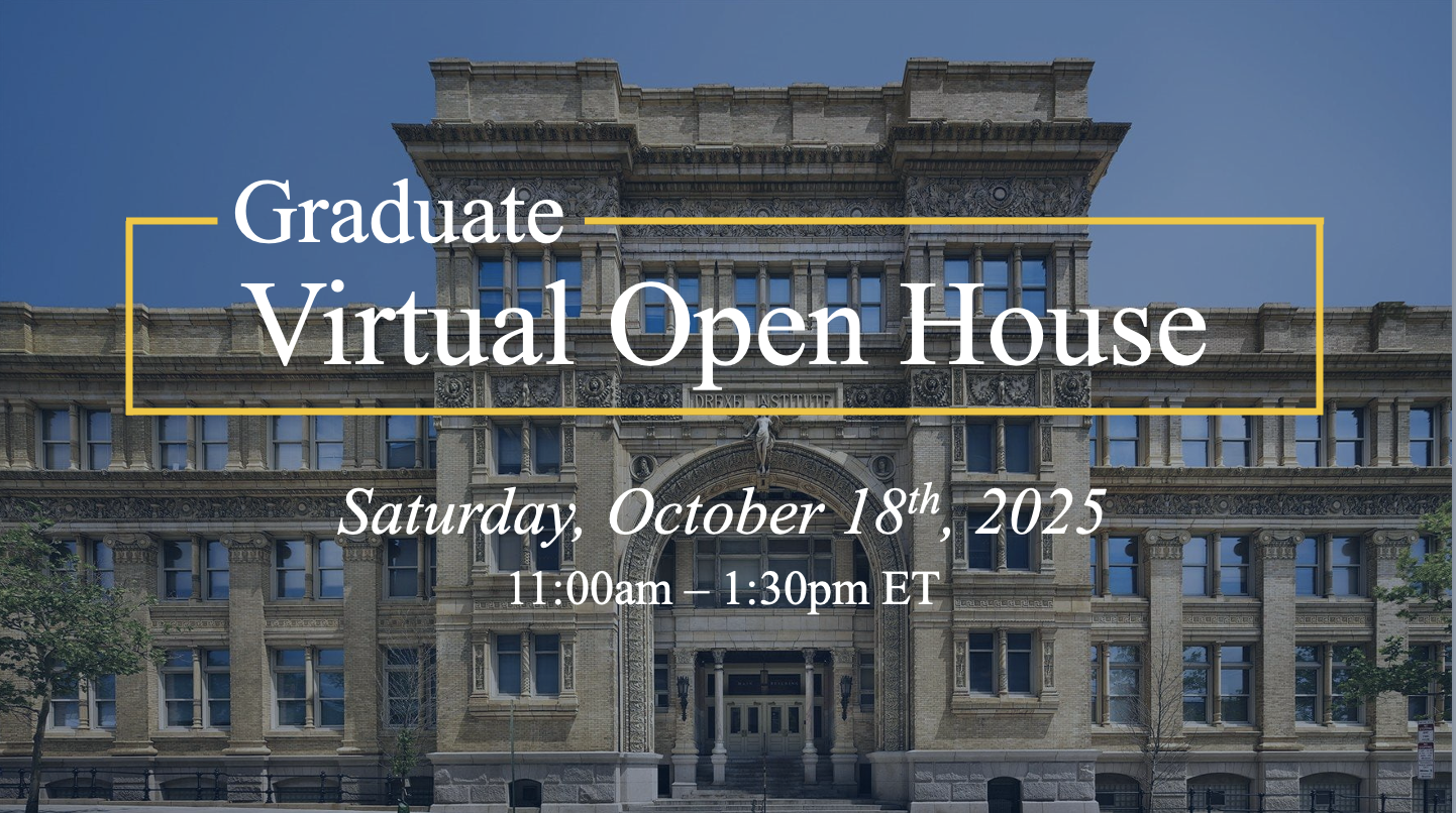 Picture of Drexel main building on blue sky background